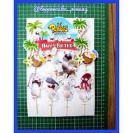 Raving Rabbids Invasion Happy Birthday Decoration Set Cake Topper for Birthday Cake Custom Name