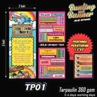 Banner / bunting pintu / bunting kelas/ hiasan kelas / peraturan kelas 2' x 5' / jadual kelas