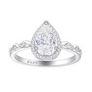 MY 1.5ct Zircon Ring | S925 Sterling Silver Water Drop Teardrop Engagement Gift