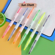 Multi-colored Pastel highlighter pen with 2 convenient, multi-purpose lines marking - Sun Store