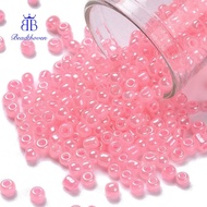 1pound Glass Seed Beads Ceylon Round Pink 8/0 3mm Hole: 1mm 10000pcs/pound