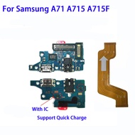 สำหรับ Samsung A71 A715 A715F แท่นชาร์จ USB ตัวเชื่อมต่อบอร์ดพอร์ตสายเมนบอร์ดโค้งหลัก