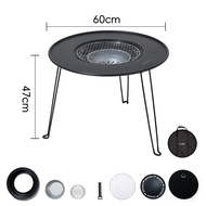 BSWOLF Outdoor Camping Barbecue Stove Set Portable Iron Round Table Barbecue Stove Foldable Camping