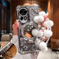 Casing For OPPO A3 A5 A6 Pro A5X A3X A18 A38 A58 A78 Bling Mirror Holder Soft Phone Case Cover With 