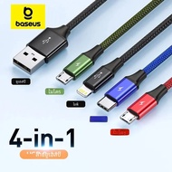 Baseus สาย USB แบบ3 in 1, สายเคเบิ้ล Type C สำหรับ Samsung S20 Xiaomi Mi 9สำหรับ iPhone 12X11 PRO MA