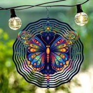 3D Butterfly Wind Spinner - Vibrant Kinetic Metal Mesmerizing Flutter Motion Garden Decor
