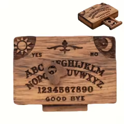 Alphabet Mini Ouija Board Game Vintage with Drawer Wooden Ouija Board Desk Decoration Planchette Min
