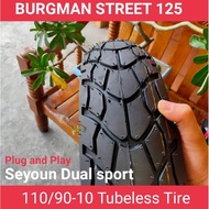 ♞,♘,♙BURGMAN TIRE,SEYOUN 110/90-10 Tubeless tire