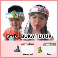 CHILDREN'S CHARACTER FACE SHIELD - Open and Close