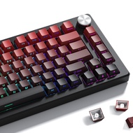 Gradient Side Print Keycaps Red, Double Shot PBT Keycaps 75 Percent,Cherry Profile Shine Through Key