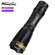 Alonefire E007UV Zoom UV Light Flashlight 395nm Fluorescent Counterfeit Currency Check Is Suitable F