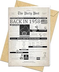 65th Birthday Card Happy Bday Jumbo Card for Men or Women Born In 1958 Big Funny Gifts for Dads or M