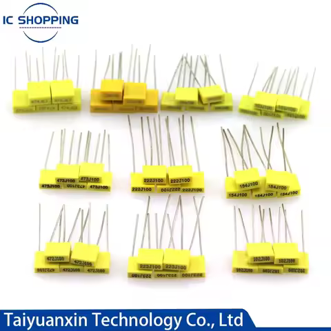 63V 100V 250V 400V 630V Polypropylene Safety Plastic Film 102J 103J 104J 474 100J 105J 1/10/100nF 0.