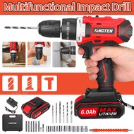 KINGTEN® Cordless Impact Drill Lithium Battery Drill/Screwdriver/Hammer Cordless Electric Drill Multifunctional Drill