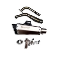 คอท่อ Yamaha Nmax155 2025 วัสดุแสตนเลสเกรด304 + ปลายท่อ AK Shorty ยาว 13 นิ้วฟรี จุกลดเสียงใส่ในปลาย