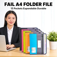 13 Pockets Zipper Expanding A4 Folder File fail Folder Size