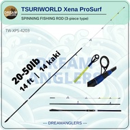 [2023 NEW] Tsuriworld Xena Pro Surf 14 Feet Kaki 20-50lb Torikumu Esa Japan 3-Piece Spinning Fishing