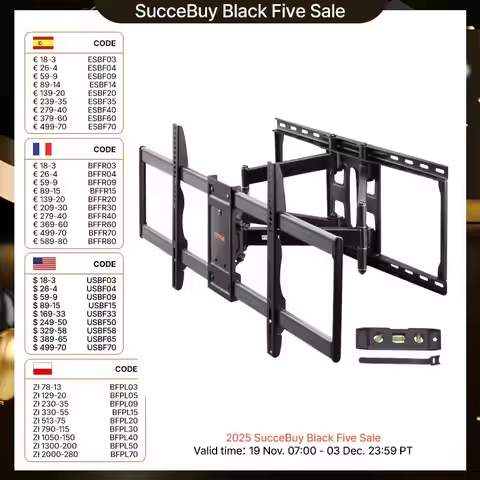 VEVOR Full Motion TV Mount Fit for Most 26-90in TVs Swivel Tilt Horizontal Adjustment TV Wall Mount 