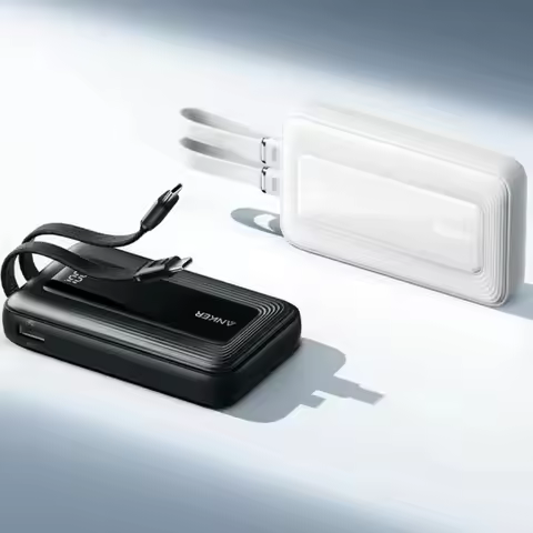 Anker 45W Power Bank 20000mAh Portable Fast Charging Charger with Built-in Dual Type-C Cables LED Di
