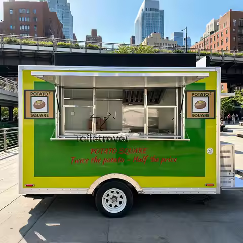 Outdoor Street Mobile Food Trailer Truck Roasted Chicken Food Trailer Pasta Hamburgers Commercial Fo