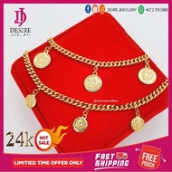 MFS Desire Emas Korea 24K Gelang Tangan Dewasa Duit Syiling Pattern