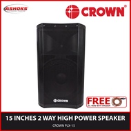 Crown PLX 15 Speaker / 2 WAY Professional / 15 inch Speaker / Crown Speaker w/ 3m Speakon