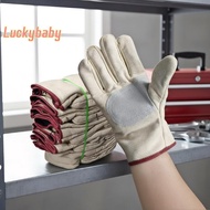 [LuckybabyS] Canvas Gloves Wear-resistant Welder Maintenance Canvas Gloves Double Thiened Protective