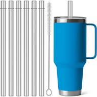 MIMORE Straws untuk YETI - 6 PCS Penyedut Minuman Logam 10.6" Boleh Digunakan Semula Serasi dengan P