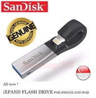 Original SanDisk New iXpand Flash Drive USB 3.0 16GB 32GB 64GB for iPhone 7 5 5S 5C 6 6 6S Plus and iPad Mini Air Thumb Drive Lightning * Easiest Way to Transfer Photos and Videos OTG Memory Card