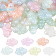 1set 60pcs Transparent Acrylic Beads Luminous Beads Glow in the Dark Cloud Mixed color 23.5x17x12mm 