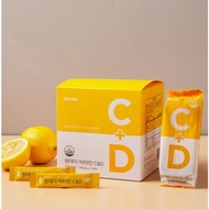 HURUM Vitamin C+D 2g | Immune Support & Bone Health [1box] | One-A-Day Color Food Supplement | Refre
