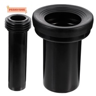 PEONYTWO 2pcs Toilet Connecting Pipe, Wall-mounted PP Toilet Parts, Bathroom Flush Pipe Band Screw Black Toilet Waste Pipe
