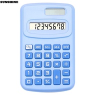 SUNSHINE Mini Pocket Calculator, Large LCD Display 8-Digit Scientific Calculator, Cartoon Silent 8-D