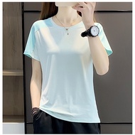 YARA81888188女款冰丝T恤**Women's Slim Fit Ice Silk T-Shirt - Stretchy Soft Crewneck Short Sleeve Top**