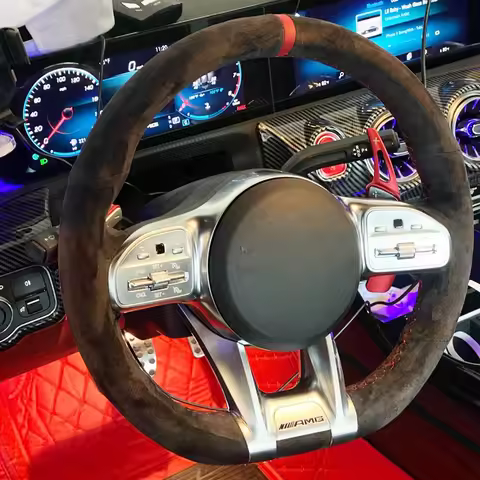 Car Steering Wheel Cover Anti-Slip Suede Original Steering Wheel Braid For Mercedes-Benz AMG GLE G63