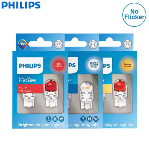 Philips Ultinon Pro6000 LED W21/5W 7443 T20 Two Contacts Red White Amber Car Turn Signal Stop Lamps 