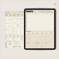 2023年全填寫直式電子手帳 亞麻色