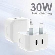 Dual Port GaN USB-C Fast Charging Wall Charger (30W+30W) For Laptops, Tablets & Phones Charger With 