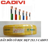 [HCM]DÂY ĐIỆN ĐÔI 2X1.5 CADIVI CÓ BỌC DẸP CUỘN 100M