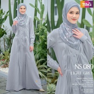 Gamis Nibras Syari NS 089 Terbaru | Gamis Busui Adem Hitam Putih Bahan Dobby Cotton | Gamis Muslimah Murah Terbaru