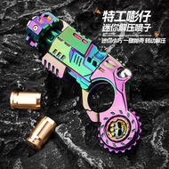 Jinjiangtang Toy Gun Alloy EDC Agent Zaizai Folding Spray Decompression Mini Launcher Soft Bullet Gu