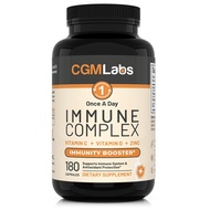 Immune Complex Once A Day - Vitamin C 900mg, Vitamin D3 2500IU, Zinc 25mg in Single Serving - 180 Ca