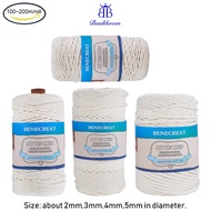 Ready Stock 100~200m Cotton String Threads Cotton Macrame Cord Twine 2~5mm Craft Rope for DIY Plant Hanger Home Decoration