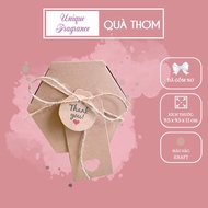 Kraft Box - 50 kraft Paper Boxes - kraft Hexagonal Box - UNIQUE FRAGRANCE