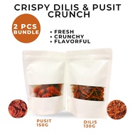Crispy Dilis & Pusit Crunch Bundle 2pcs (150g Pusit + 130g Dilis) Sweet & Spicy | Crunchy Snack