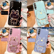 Casing Motorola Moto G22 Case Moto G8 Power Case Moto G50 G52 Case Moto G8 Play Case Moto G60 G40 Fusion Case Moto E6S E6 Plus Case Cute Bunny Bracket Anime Cartoon Stand Vanity Mirror Rabbit Holder Phone Cover Cassing Cases Case KT