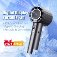 Rechargeable 6000mAh Bladeless Portable Fan 100 Gear High Speed Turbo Mini Fan Quiet Strong