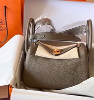 Hermes mini lindy etoupe 大象灰金扣