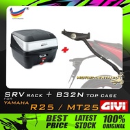 SET KOMBO KOTAK/BOX GIVI B32 B32N TOP CASE + YAMAHA R25 / MT25 / MT-25 SRV SPECIAL RACK