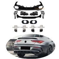 CLA35 style rear diffuser with Exhaust Pipe For Mercedes Benz CLA Class W118 C118 2019 2020 2021+ CL